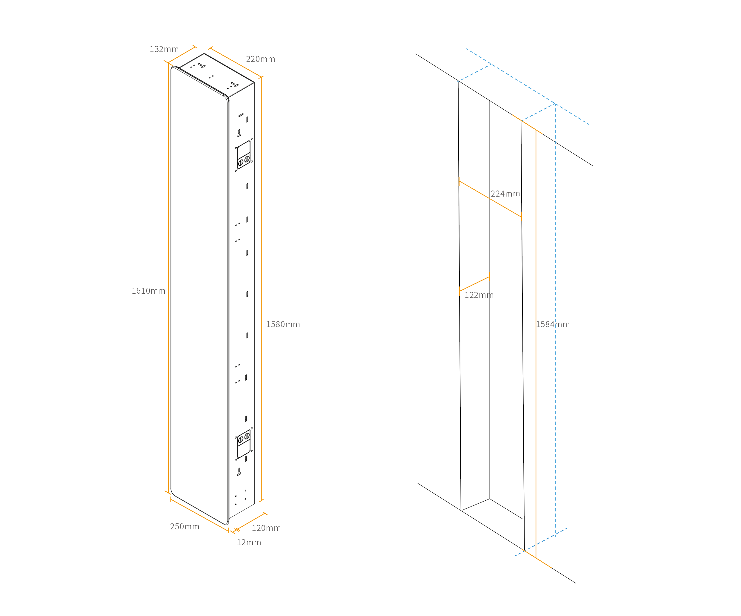暗裝立體示意圖